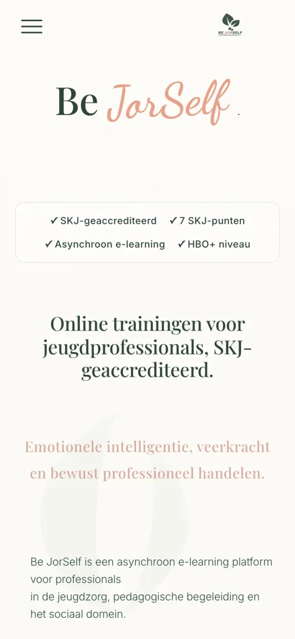 Website van Be Jor Self